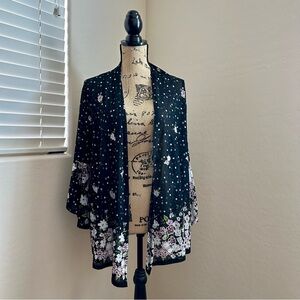 Floral Black Kimono Jacket
